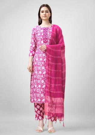 Picture of Rayon Pale Violet Red Readymade Salwar Kameez