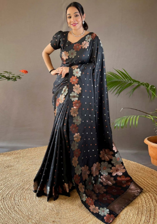 Picture of Ideal Silk Black Saree