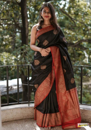 Picture of Ravishing Silk Black Saree