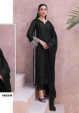 Picture of Statuesque Georgette Black Straight Cut Salwar Kameez