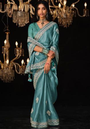 Picture of Grand Silk Cadet Blue Saree