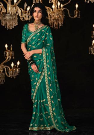 Picture of Resplendent Silk Teal Saree