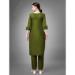 Picture of Cotton Dark Olive Green Readymade Salwar Kameez