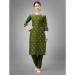 Picture of Cotton Dark Olive Green Readymade Salwar Kameez