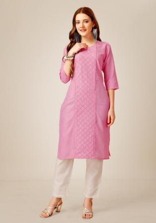 Picture of Taking Cotton Pale Violet Red Kurtis & Tunic