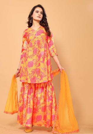 Picture of Charming Chiffon Salmon Readymade Salwar Kameez