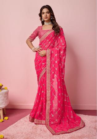 Picture of Ravishing Georgette Salmon Saree