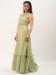 Picture of Georgette & Net & Silk Dark Khaki Readymade Lehenga Choli