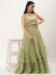 Picture of Georgette & Net & Silk Dark Khaki Readymade Lehenga Choli