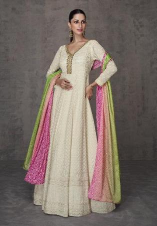 Picture of Georgette Rosy Brown Straight Cut Salwar Kameez