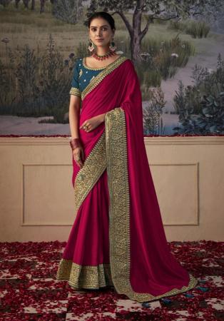 Picture of Graceful Silk Dark Red Saree