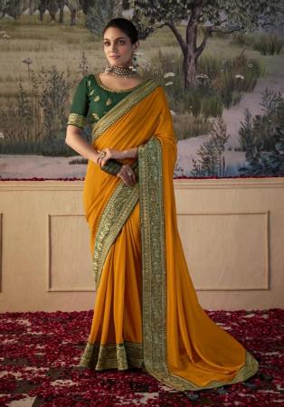 Picture of Alluring Silk Yellow Saree