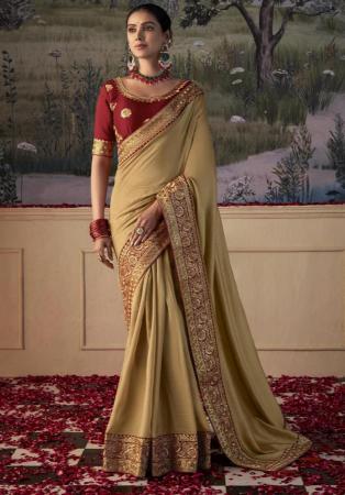 Picture of Delightful Silk Rosy Brown Saree