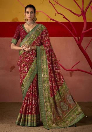 Picture of Radiant Silk Dark Red Saree