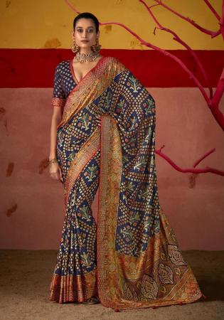 Picture of Enticing Silk Midnight Blue Saree