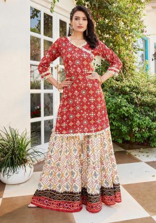 Picture of Elegant Cotton Fire Brick Readymade Salwar Kameez