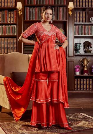 Picture of Ravishing Cotton Dark Red Readymade Salwar Kameez