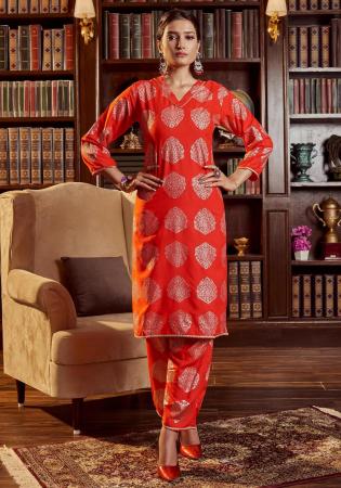 Picture of Ideal Cotton Fire Brick Readymade Salwar Kameez