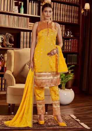 Picture of Nice Cotton Golden Rod Readymade Salwar Kameez