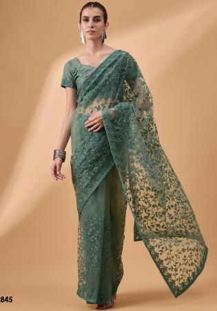 Picture of Radiant Net Dark Sea Green Saree