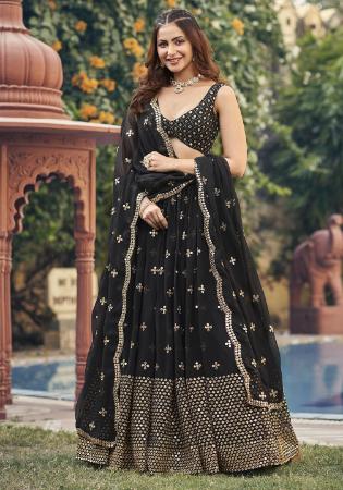 Picture of Beauteous Georgette Black Lehenga Choli