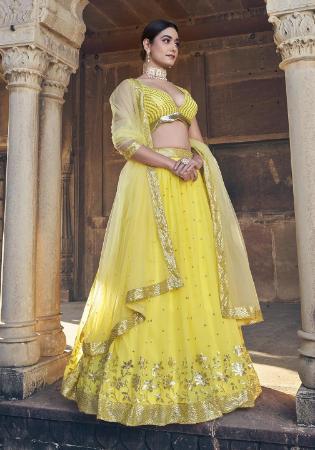 Picture of Shapely Georgette Khaki Lehenga Choli