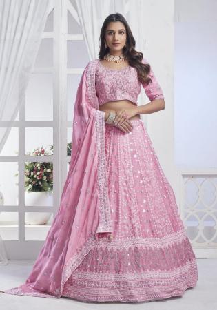 Picture of Comely Net & Organza Rosy Brown Lehenga Choli