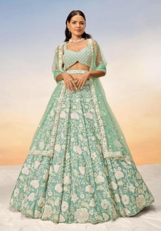 Picture of Magnificent Georgette Dark Sea Green Lehenga Choli