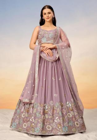 Picture of Amazing Georgette Rosy Brown Lehenga Choli