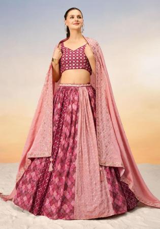 Picture of Marvelous Georgette Dark Salmon Lehenga Choli