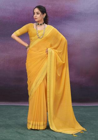 Picture of Admirable Chiffon Yellow Saree