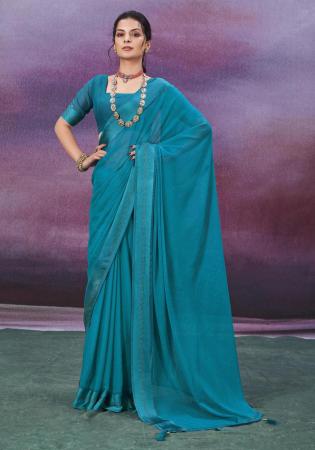 Picture of Magnificent Chiffon Light Sea Green Saree