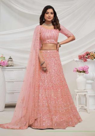 Picture of Superb Net Pink Lehenga Choli