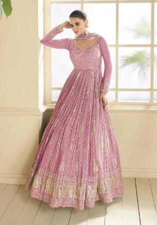 Picture of Beauteous Chiffon Rosy Brown Party Wear Gown