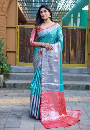 Picture of Ravishing Silk Steel Blue Saree