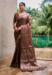 Picture of Lovely Silk Dark Olive Green Saree