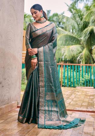 Picture of Comely Silk Dark Slate Grey Saree