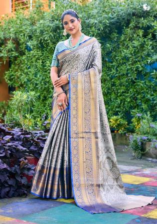 Picture of Exquisite Silk Light Slate Grey Saree