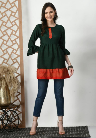 Picture of Ravishing Silk Sea Green Kurtis & Tunic