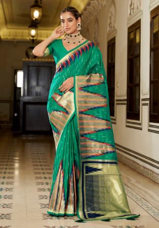 Picture of Fascinating Silk Teal Saree