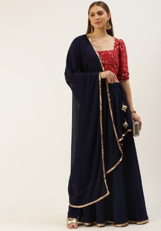 Picture of Marvelous Georgette Navy Blue Readymade Lehenga Choli