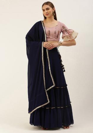 Picture of Beauteous Georgette Navy Blue Readymade Lehenga Choli