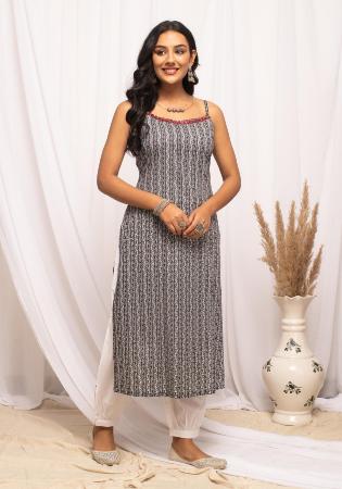 Picture of Grand Cotton Dark Grey Kurtis & Tunic