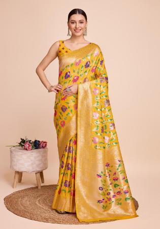 Picture of Nice Silk Yellow Saree