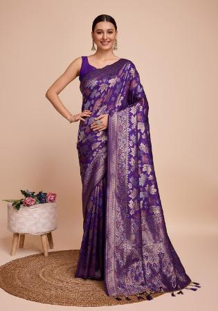 Picture of Taking Silk Dark Slate Blue Saree