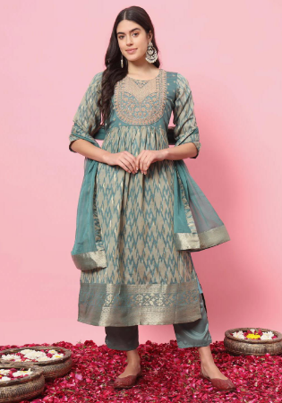 Picture of Superb Cotton Slate Grey Readymade Salwar Kameez