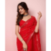 Picture of Wonderful Georgette & Silk & Organza Crimson Saree