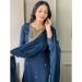 Picture of Chiffon Dark Slate Blue Readymade Salwar Kameez