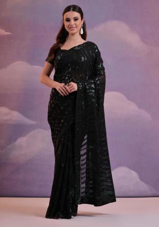 Picture of Graceful Georgette Black Saree