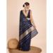 Picture of Stunning Cotton Navy Blue Saree